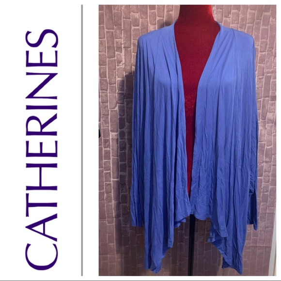 Catherines Tops - Periwinkle “AnyWear” Cascade Knit Cardigan Sz 4X 30/32. Light, comfy fabric!!!